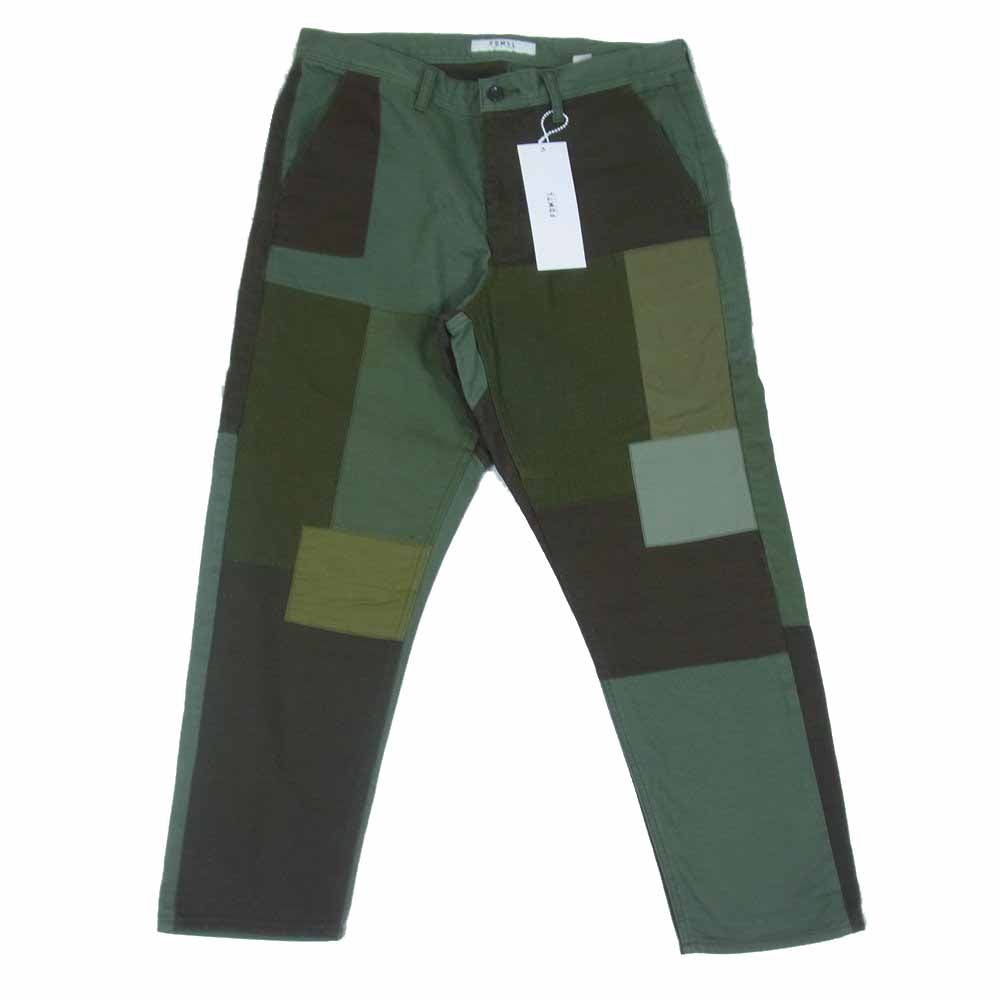 ファンダメンタル FA22-PN13B BORO PATCHWORKS PANTS RINSE ボロ パッチワーク パンツ カーキ系 32【美品】【中古】