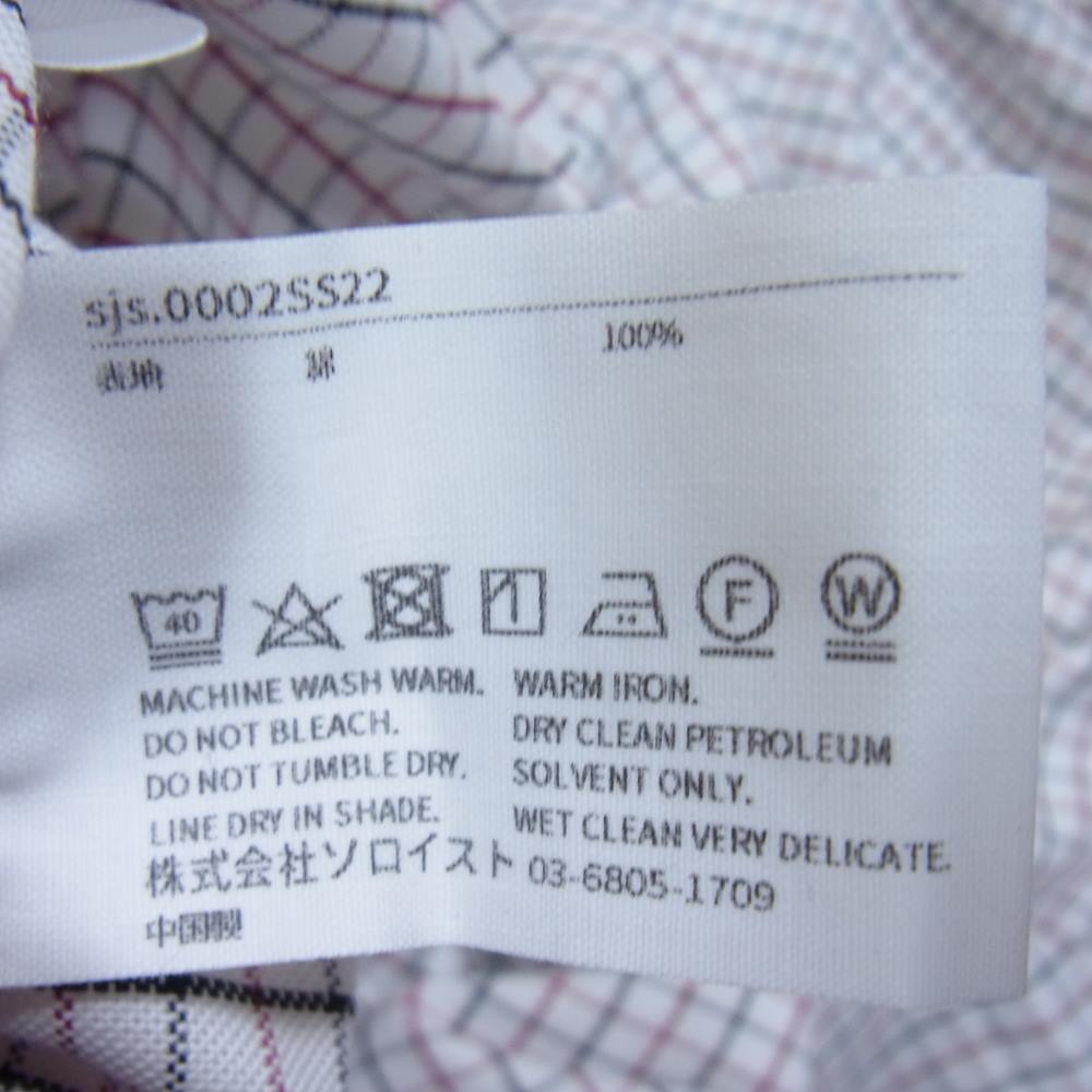 TAKAHIRO MIYASHITA The SoloIst. タカヒロミヤシタザソロイスト sjs.0002SS22 J.PRESS ジェイプレス OVERSIZED BD SHIRTS オーバーサイズ チェック ボタンダウン シャツ 白赤黒系 M【新古品】【未使用】【中古】