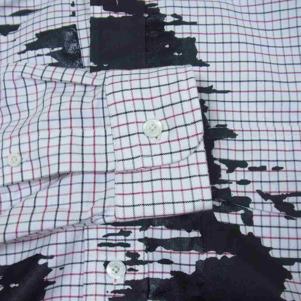TAKAHIRO MIYASHITA The SoloIst. タカヒロミヤシタザソロイスト sjs.0002SS22 J.PRESS ジェイプレス OVERSIZED BD SHIRTS オーバーサイズ チェック ボタンダウン シャツ 白赤黒系 M【新古品】【未使用】【中古】