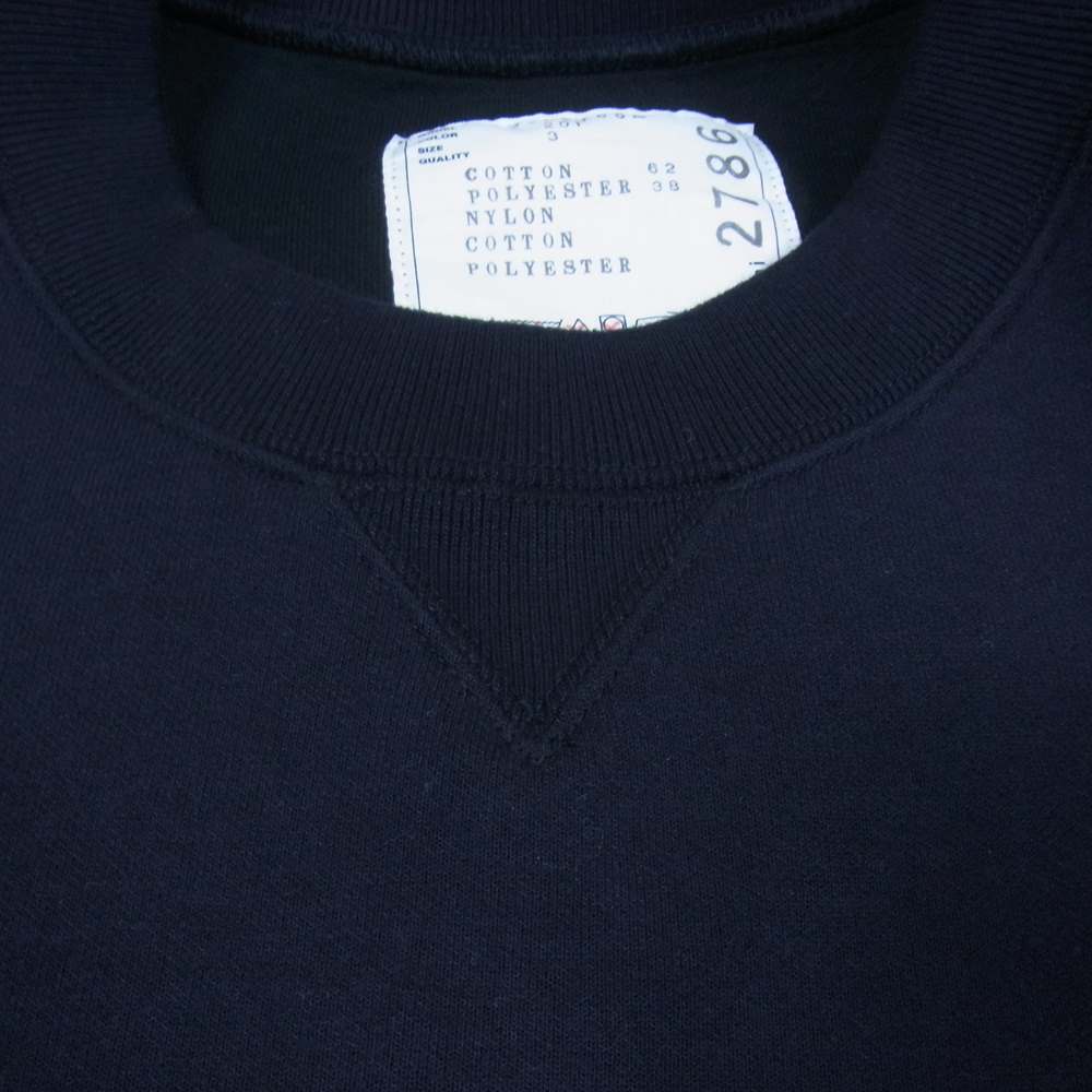 Sacai サカイ 22ss 22-02786Ｍ Nylon Twill Mix Sponge Sweat Pullover ナイロン ツイル ミックス スポンジ プルオーバー MA-1 ドッキング スウェット 黒カーキ系 3【極上美品】【中古】