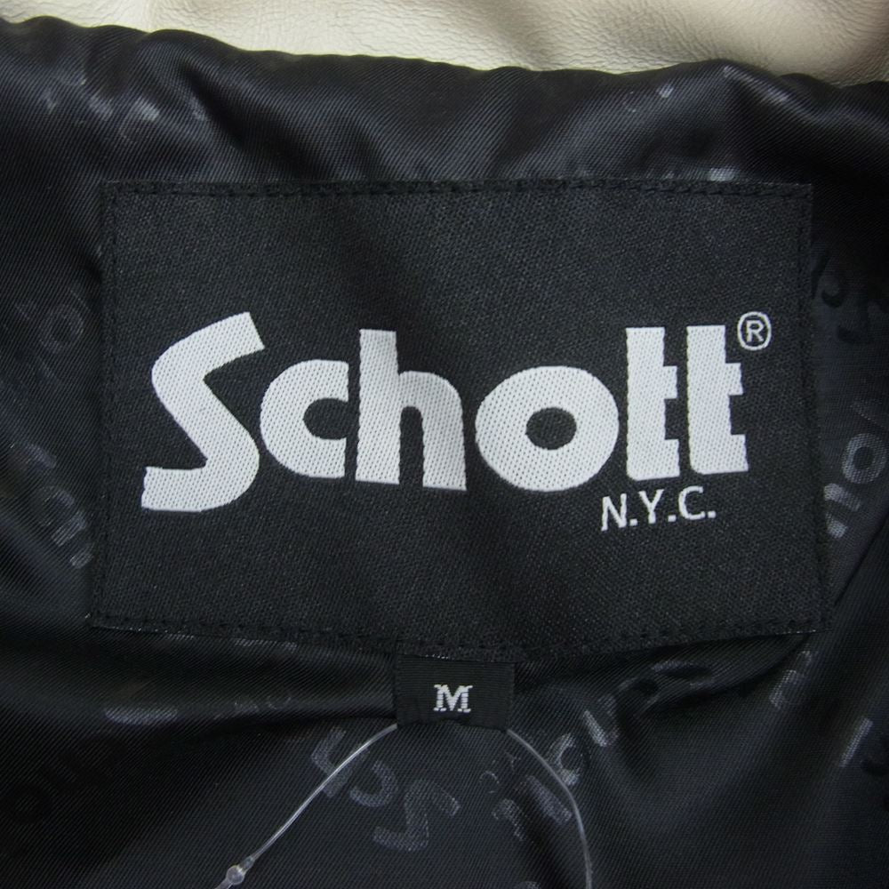 schott ショット 3121026 シープスキン レザー コーチ ジャケット ベージュ系 M【中古】