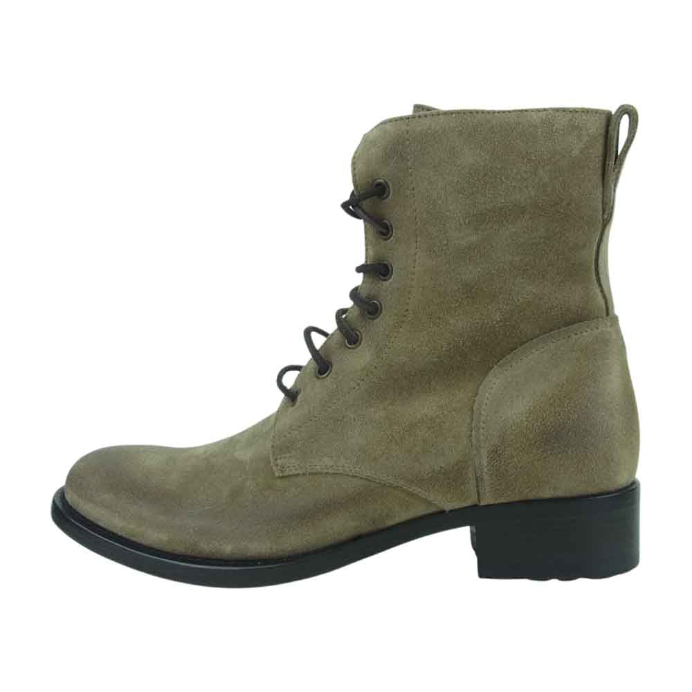 BUTTERO ブッテロ B2964 USGBI10 サイドジップ レースアップ レザー ブーツ グレイッシュカーキ系 40【極上美品】【中古】