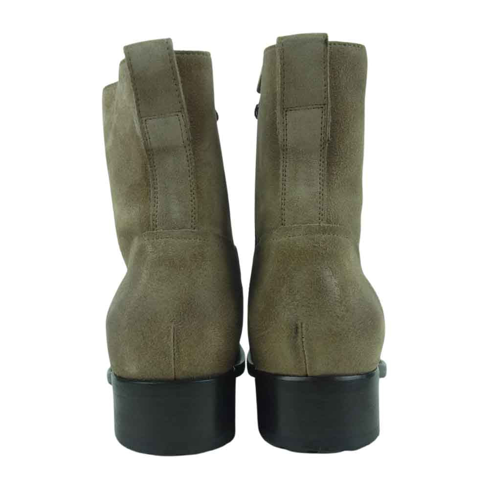 BUTTERO ブッテロ B2964 USGBI10 サイドジップ レースアップ レザー ブーツ グレイッシュカーキ系 40【極上美品】【中古】