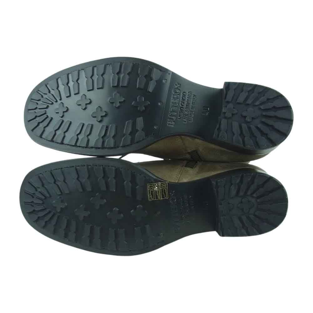 BUTTERO ブッテロ B2964 USGBI10 サイドジップ レースアップ レザー ブーツ グレイッシュカーキ系 40【極上美品】【中古】