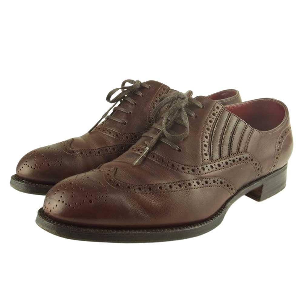 サンタリ ウイングチップ プレーントゥ 内羽根 レイジーマン ビジネスシューズ ブラウン系【中古】