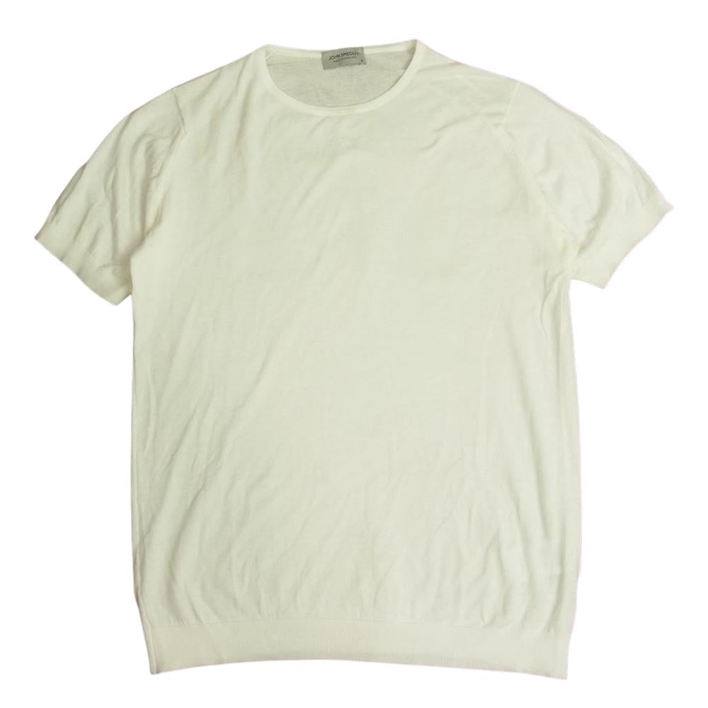 JOHN SMEDLEY ジョンスメドレー コットン クールネック ニット Tシャツ ホワイト系 M【中古】