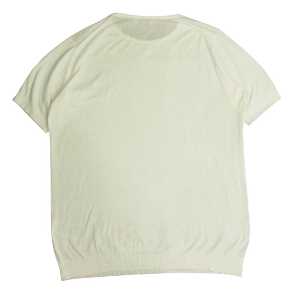 JOHN SMEDLEY ジョンスメドレー コットン クールネック ニット Tシャツ ホワイト系 M【中古】