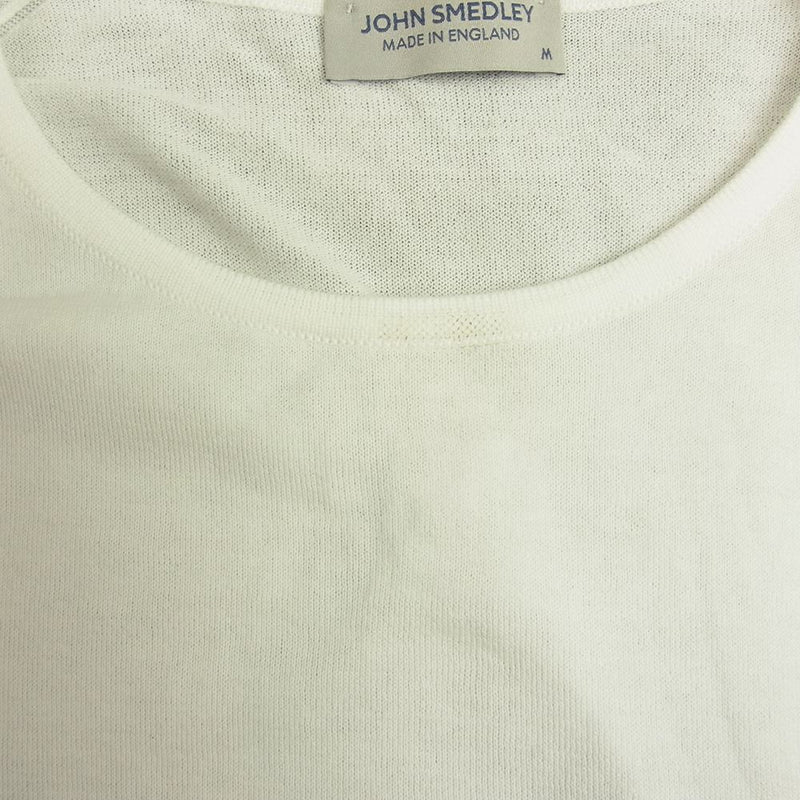 JOHN SMEDLEY ジョンスメドレー コットン クールネック ニット Tシャツ ホワイト系 M【中古】
