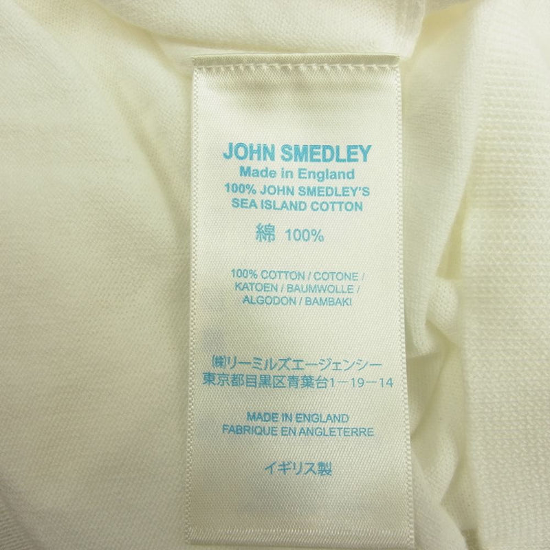 JOHN SMEDLEY ジョンスメドレー コットン クールネック ニット Tシャツ ホワイト系 M【中古】