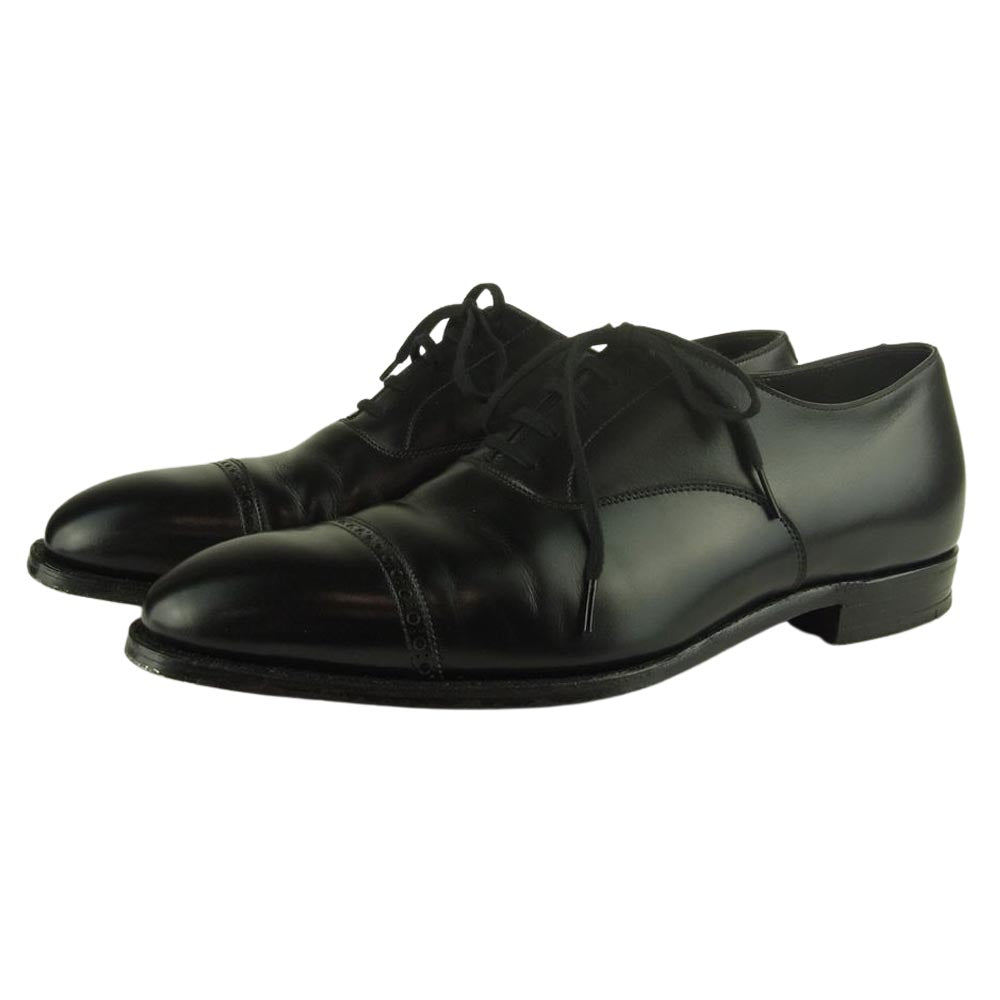 CROCKETT&JONES クロケットアンドジョーンズ BELGRAVE3 ベルグレイブ 25902 ハンドグレードライン パンチド キャップ トゥ シューズ ブラック系 8.5【中古】