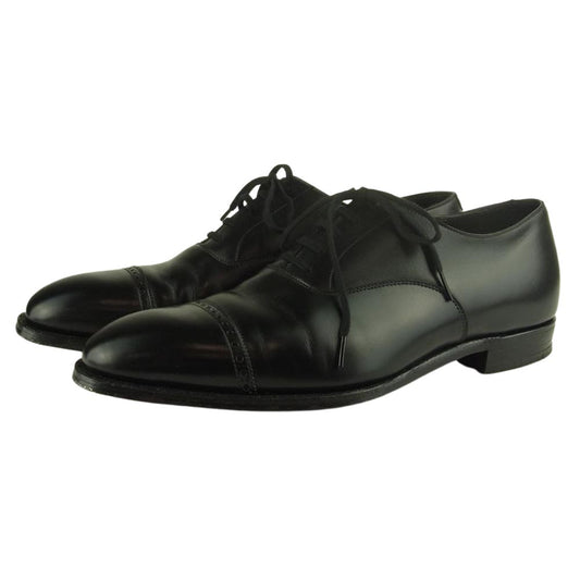 CROCKETT&JONES クロケットアンドジョーンズ BELGRAVE3 ベルグレイブ 25902 ハンドグレードライン パンチド キャップ トゥ シューズ ブラック系 8.5【中古】