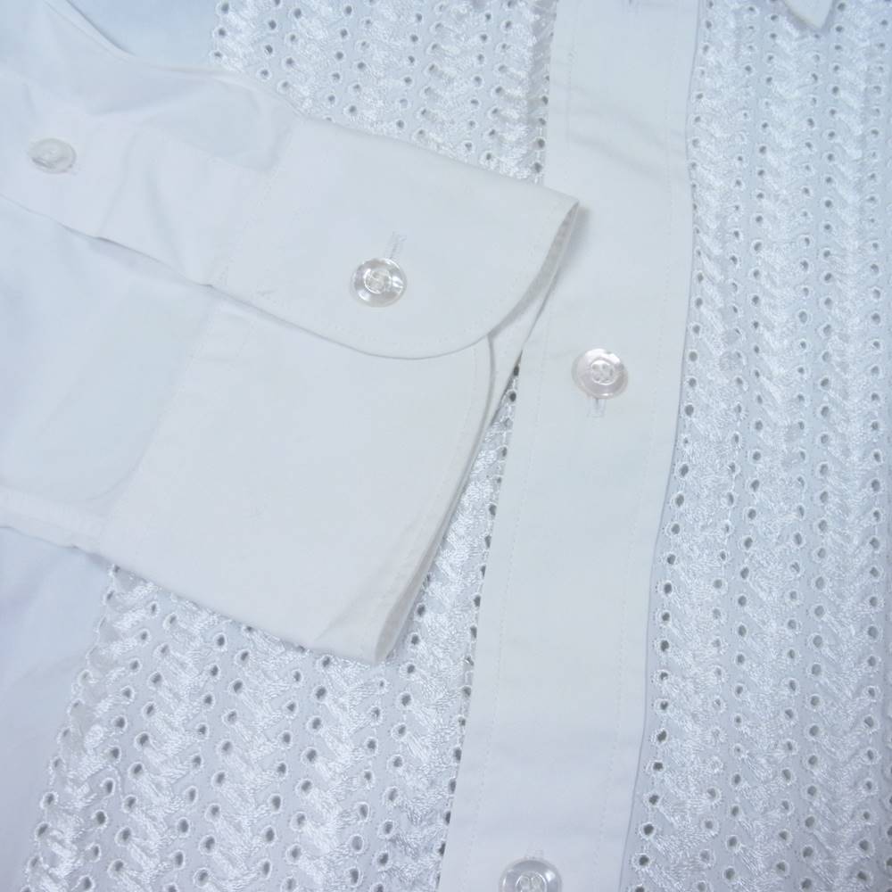COMME des GARCONS コムデギャルソン JUNYA WATANABE MAN ジュンヤワタナベ WP-B031 AD2015 ドレス 刺繍 シャツ ホワイト系 L【中古】