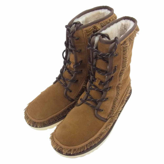 WHITE MOUNTAINEERING ホワイトマウンテニアリング UGG アグ 1101034 RIKI LACE TALL WM リキ レース トール レースアップ ブーツ ブラウン系 US12【美品】【中古】