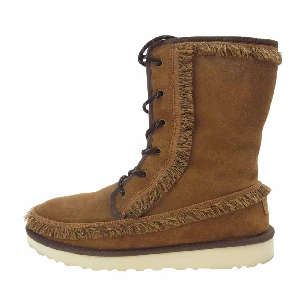 WHITE MOUNTAINEERING ホワイトマウンテニアリング UGG アグ 1101034 RIKI LACE TALL WM リキ レース トール レースアップ ブーツ ブラウン系 US12【美品】【中古】