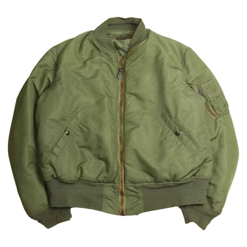 アメリカ空軍 8415-273-3971 MIL-J-82798 JOHN OWNBEY 50s MA-1 ミリタリー フライト ジャケット カーキ系 L【中古】