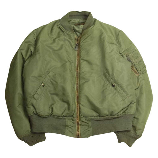 アメリカ空軍 8415-273-3971 MIL-J-82798 JOHN OWNBEY 50s MA-1 ミリタリー フライト ジャケット カーキ系 L【中古】