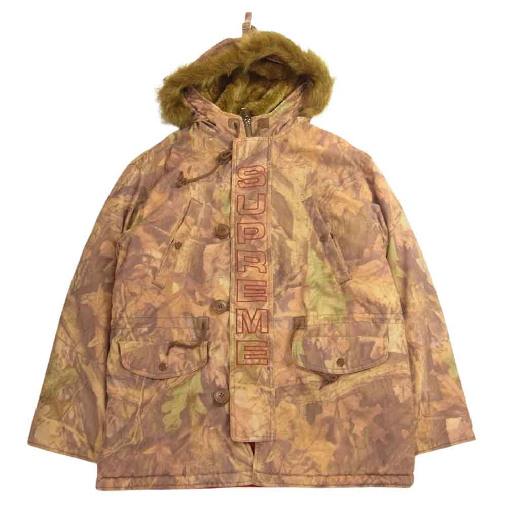 Supreme シュプリーム 19AW Spellout N-3B Parka 迷彩 カモ柄 スペルアウト N3B パーカー ブラウン系 S【極上美品】【中古】