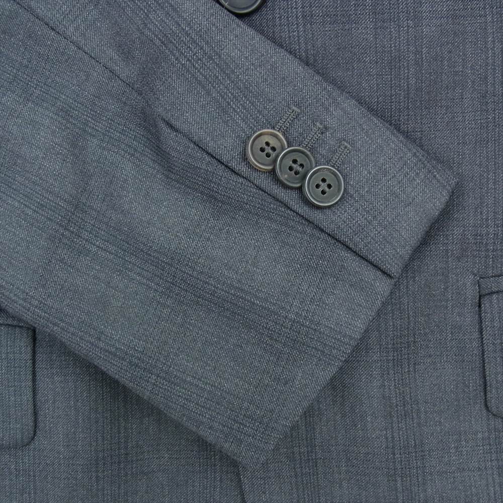PRADA プラダ スーツ セットアップ テーラード ジャケット シングル パンツ スラックス チェック グレー系 46R【中古】