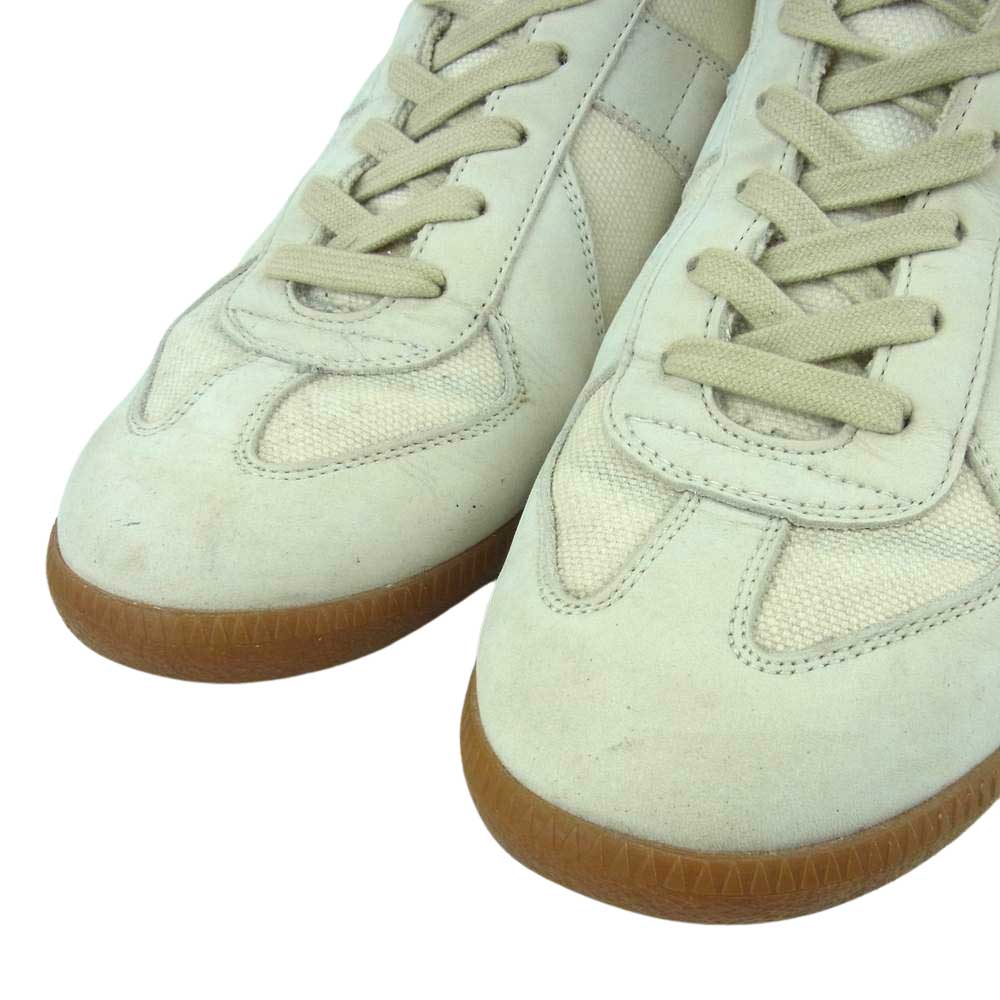 MAISON MARGIELA メゾンマルジェラ 22ライン REPLICA レプリカ ジャーマントレーナー ラムスキン ローカット スニーカー 42 ベージュ系 サイズ表記なし実寸26.5cm【中古】