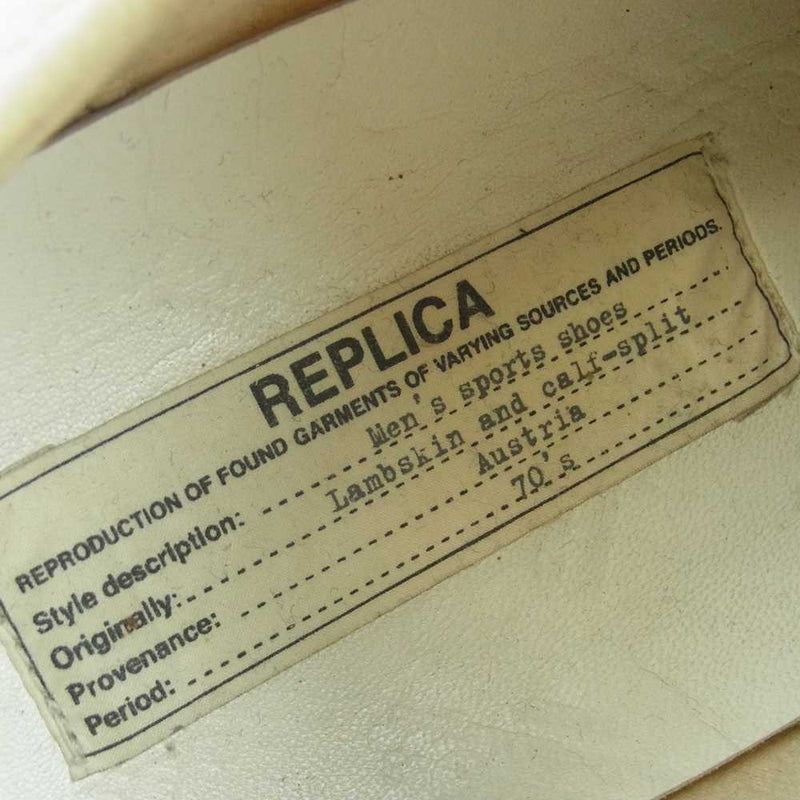 MAISON MARGIELA メゾンマルジェラ 22ライン REPLICA レプリカ ジャーマントレーナー ラムスキン ローカット スニーカー 42 ベージュ系 サイズ表記なし実寸26.5cm【中古】