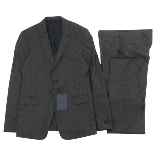 PRADA プラダ 2B スーツ セットアップ シングル ブラウン ダークブラウン系 46R【中古】
