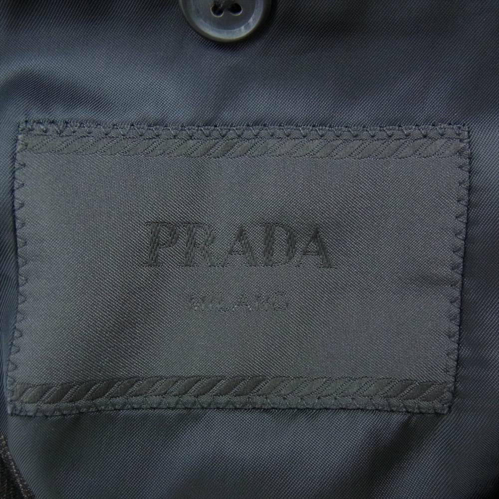 PRADA プラダ 2B スーツ セットアップ シングル ブラウン ダークブラウン系 46R【中古】