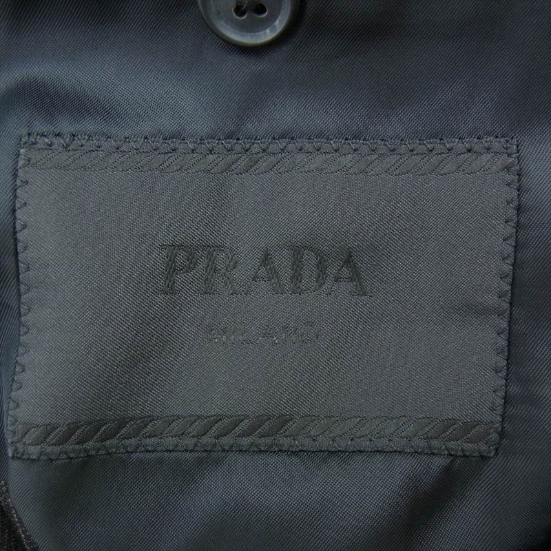 PRADA プラダ 2B スーツ セットアップ シングル ブラウン ダークブラウン系 46R【中古】