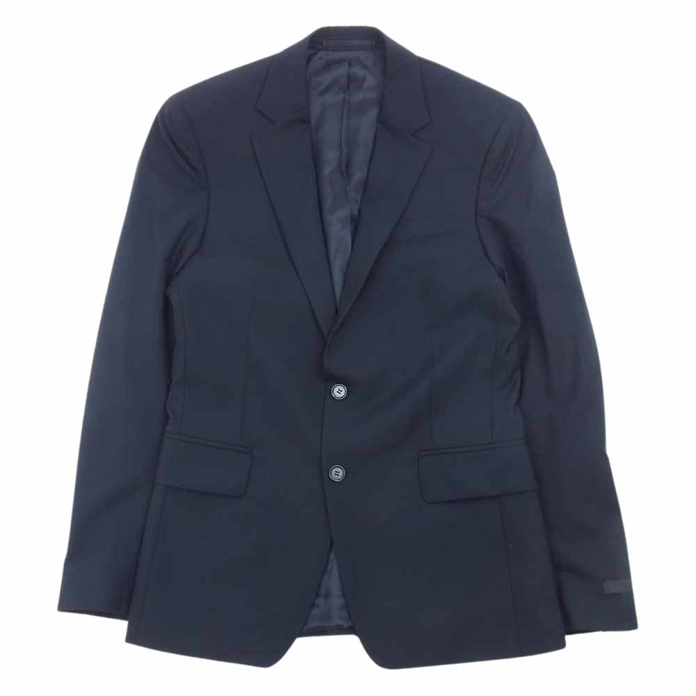 PRADA プラダ スーツ セットアップ テーラード ジャケット シングル パンツ スラックス ネイビー ダークネイビー系 46R【中古】