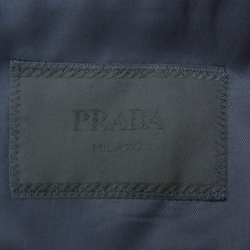 PRADA プラダ スーツ セットアップ テーラード ジャケット シングル パンツ スラックス ネイビー ダークネイビー系 46R【中古】