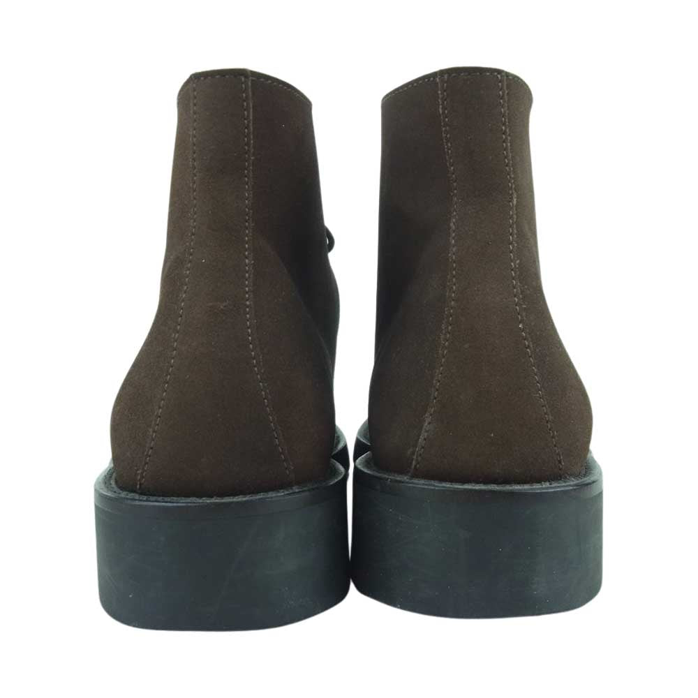 GUCCI グッチ 114 0257 0 スエード レザー チャッカ ブーツ イタリア製 ダークブラウン系 42 42 E【中古】