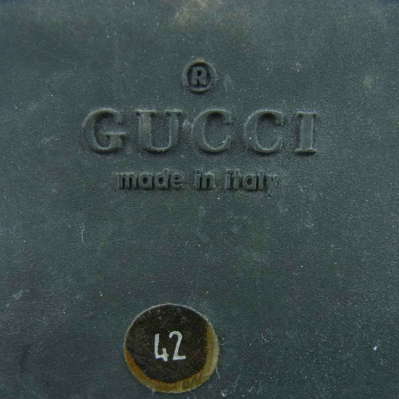 GUCCI グッチ 114 0257 0 スエード レザー チャッカ ブーツ イタリア製 ダークブラウン系 42 42 E【中古】