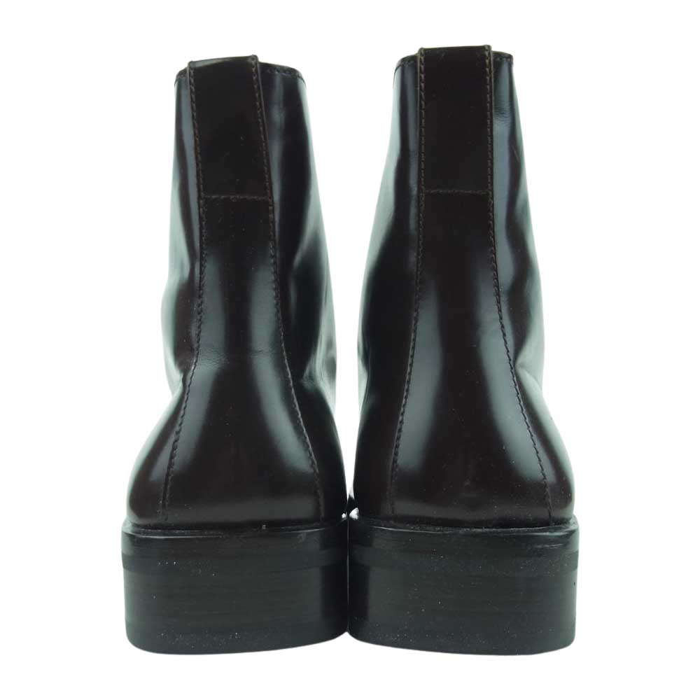 GUCCI グッチ 114 0149 ガラス レザー レース アップ ブーツ イタリア製 40.5 E【中古】