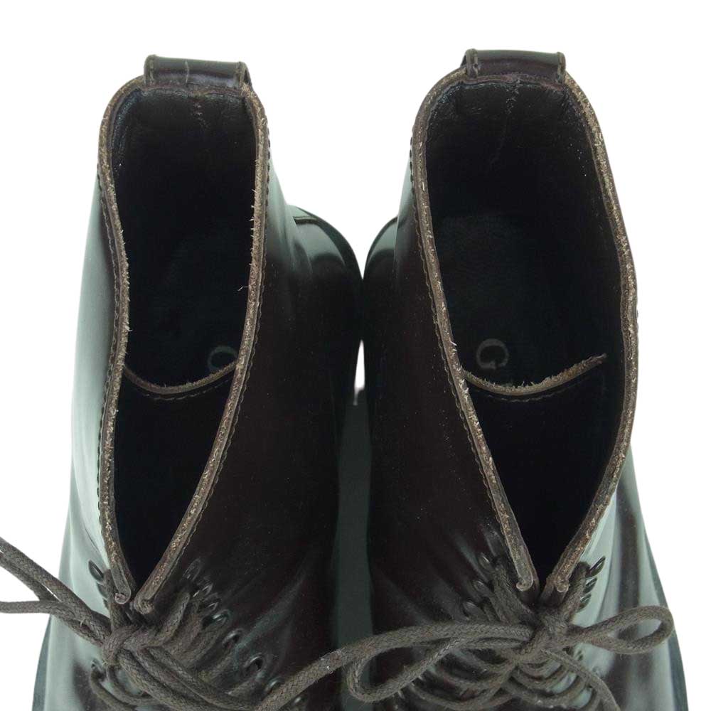 GUCCI グッチ 114 0149 ガラス レザー レース アップ ブーツ イタリア製 40.5 E【中古】