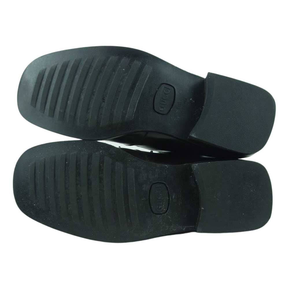GUCCI グッチ 114 0149 ガラス レザー レース アップ ブーツ イタリア製 40.5 E【中古】