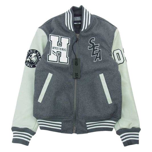 HYSTERIC GLAMOUR ヒステリックグラマー × WIND AND SEA ウィンダンシー 21AW WDS-HYS-3-01 Stadium Jumper スタジアム ジャンパー スタジャン グレー系 S【新古品】【未使用】【中古】