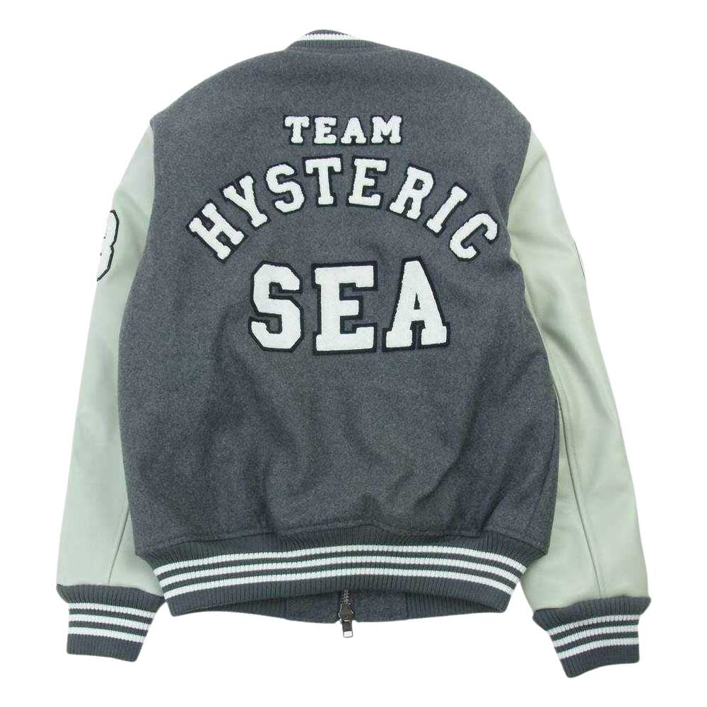 HYSTERIC GLAMOUR ヒステリックグラマー × WIND AND SEA ウィンダンシー 21AW WDS-HYS-3-01 Stadium Jumper スタジアム ジャンパー スタジャン グレー系 S【新古品】【未使用】【中古】