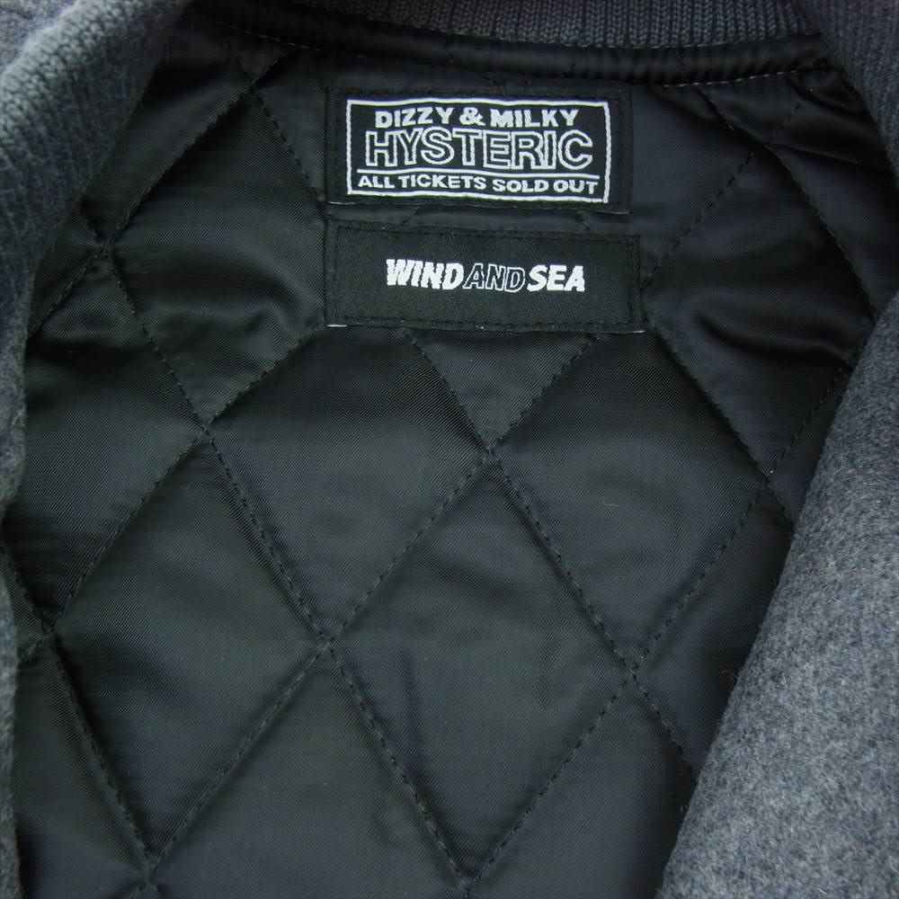 HYSTERIC GLAMOUR ヒステリックグラマー × WIND AND SEA ウィンダンシー 21AW WDS-HYS-3-01 Stadium Jumper スタジアム ジャンパー スタジャン グレー系 S【新古品】【未使用】【中古】