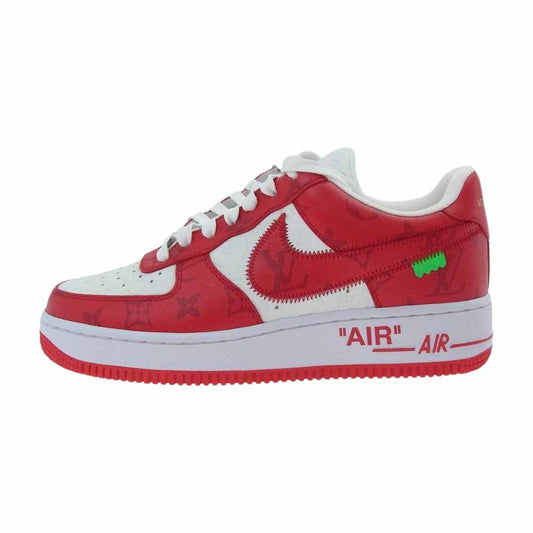 LOUIS VUITTON ルイ・ヴィトン NIKE AIR FORCE 1 LOW ナイキ エアフォース モノグラム レザー ローカット スニーカー ホワイト×レッド US6.5/24.5cm【新古品】【未使用】【中古】