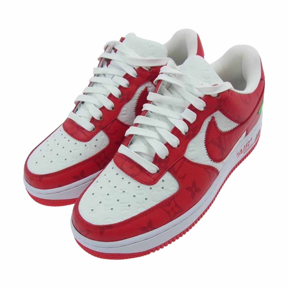 LOUIS VUITTON ルイ・ヴィトン NIKE AIR FORCE 1 LOW ナイキ エアフォース モノグラム レザー ローカット スニーカー ホワイト×レッド US6.5/24.5cm【新古品】【未使用】【中古】