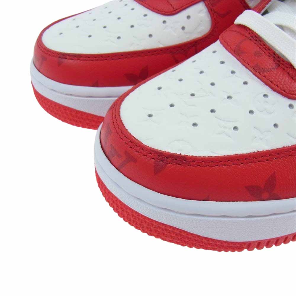 LOUIS VUITTON ルイ・ヴィトン NIKE AIR FORCE 1 LOW ナイキ エアフォース モノグラム レザー ローカット スニーカー ホワイト×レッド US6.5/24.5cm【新古品】【未使用】【中古】