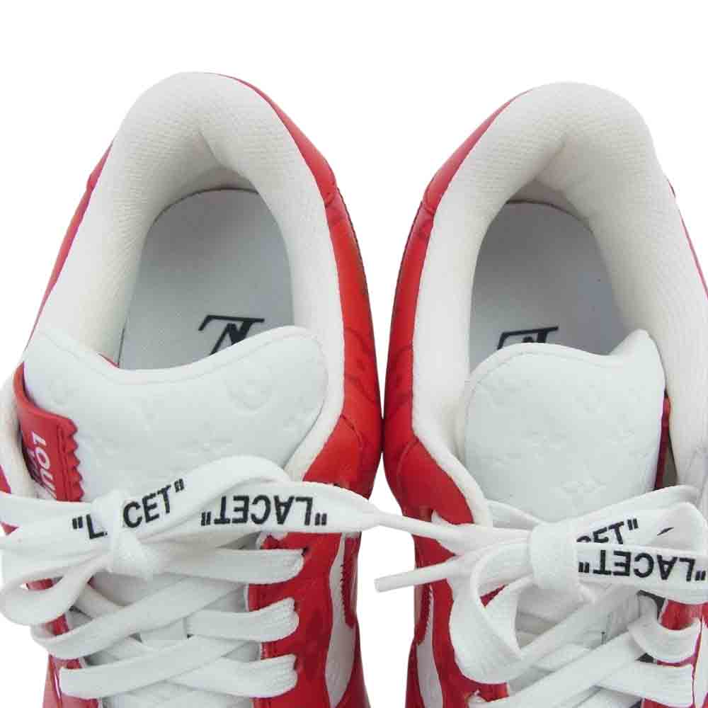LOUIS VUITTON ルイ・ヴィトン NIKE AIR FORCE 1 LOW ナイキ エアフォース モノグラム レザー ローカット スニーカー ホワイト×レッド US6.5/24.5cm【新古品】【未使用】【中古】
