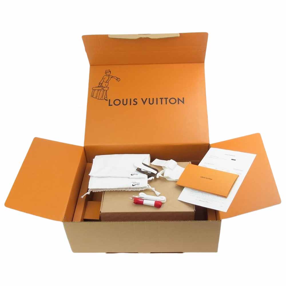 LOUIS VUITTON ルイ・ヴィトン NIKE AIR FORCE 1 LOW ナイキ エアフォース モノグラム レザー ローカット スニーカー ホワイト×レッド US6.5/24.5cm【新古品】【未使用】【中古】