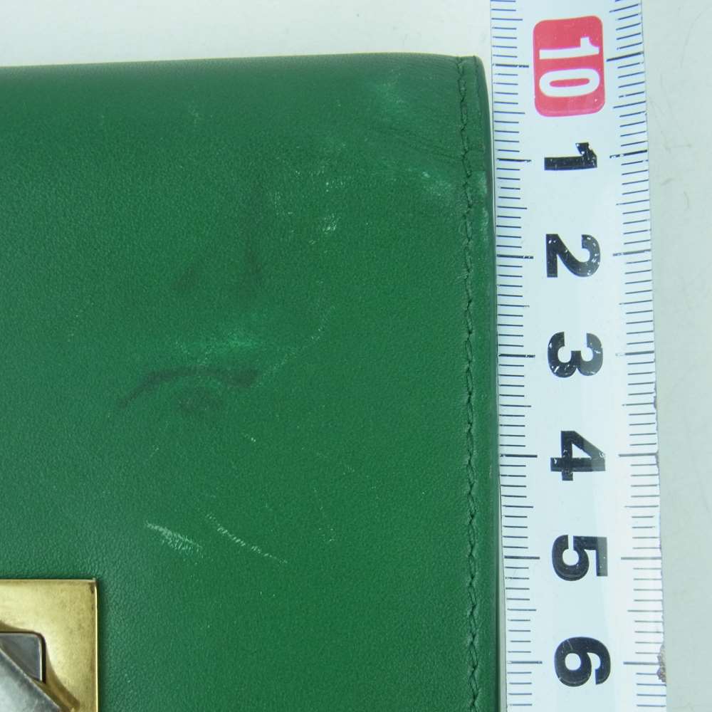 BOTTEGAVENETA ボッテガヴェネタ ロッククロージャー３つ折り カーフレザー 財布 イタリア製 レーシンググリーン【中古】