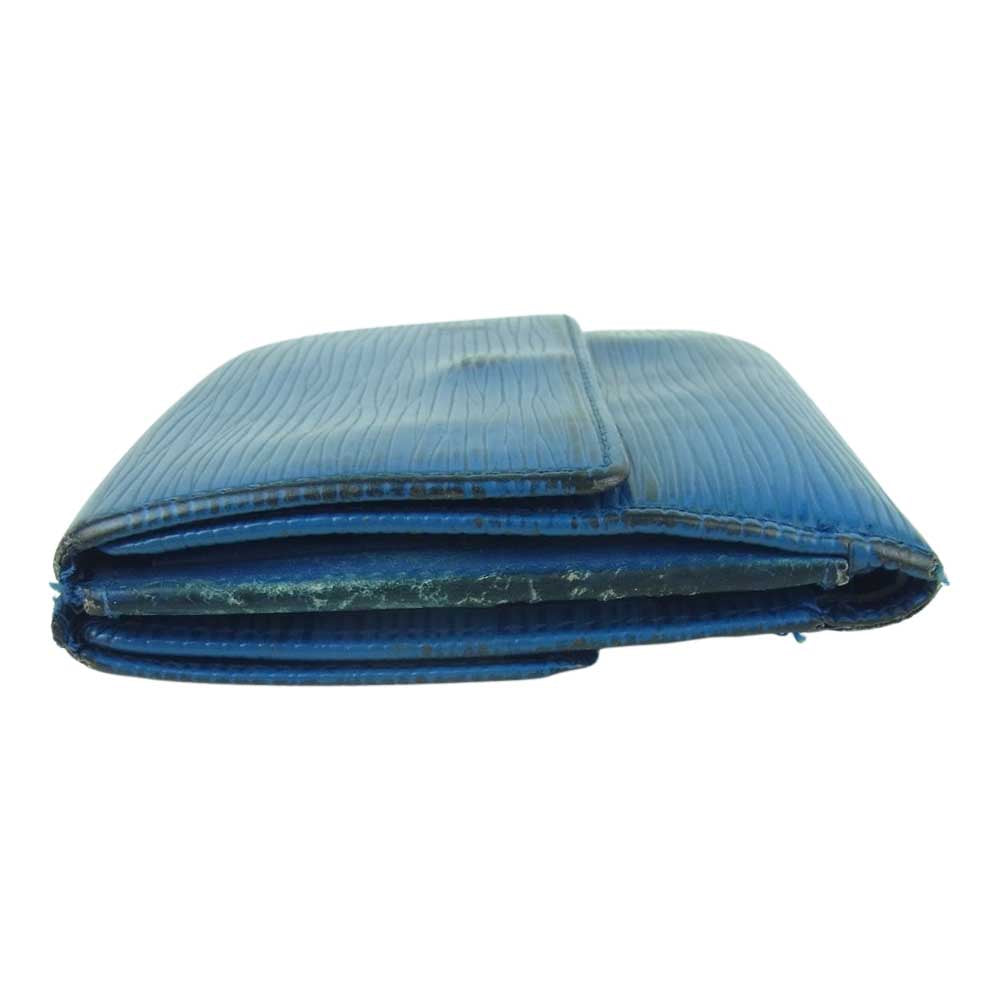 LOUIS VUITTON ルイ・ヴィトン M63485 ポルトモネ ビエ カルト クレディ エピ Wホック 財布 トレドブルー【中古】
