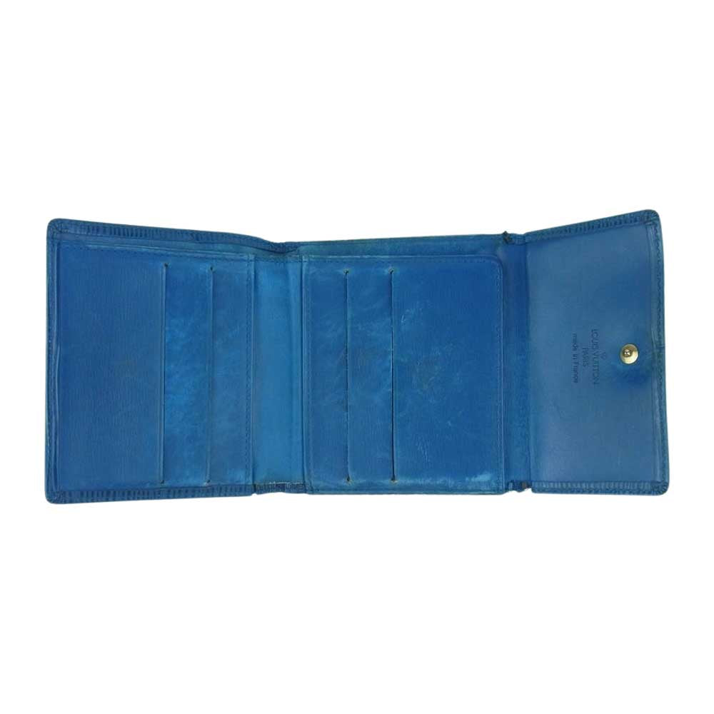 LOUIS VUITTON ルイ・ヴィトン M63485 ポルトモネ ビエ カルト クレディ エピ Wホック 財布 トレドブルー【中古】