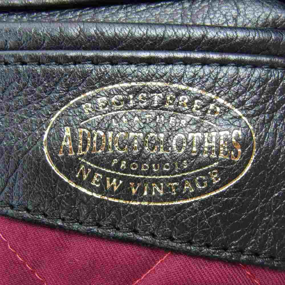 ADDICT CLOTHES アディクトクローズ AD-02 DOUBLE RIDERS JACKET 鹿革 ディアスキン ダブル ライダース ジャケット ブラック系 40【中古】