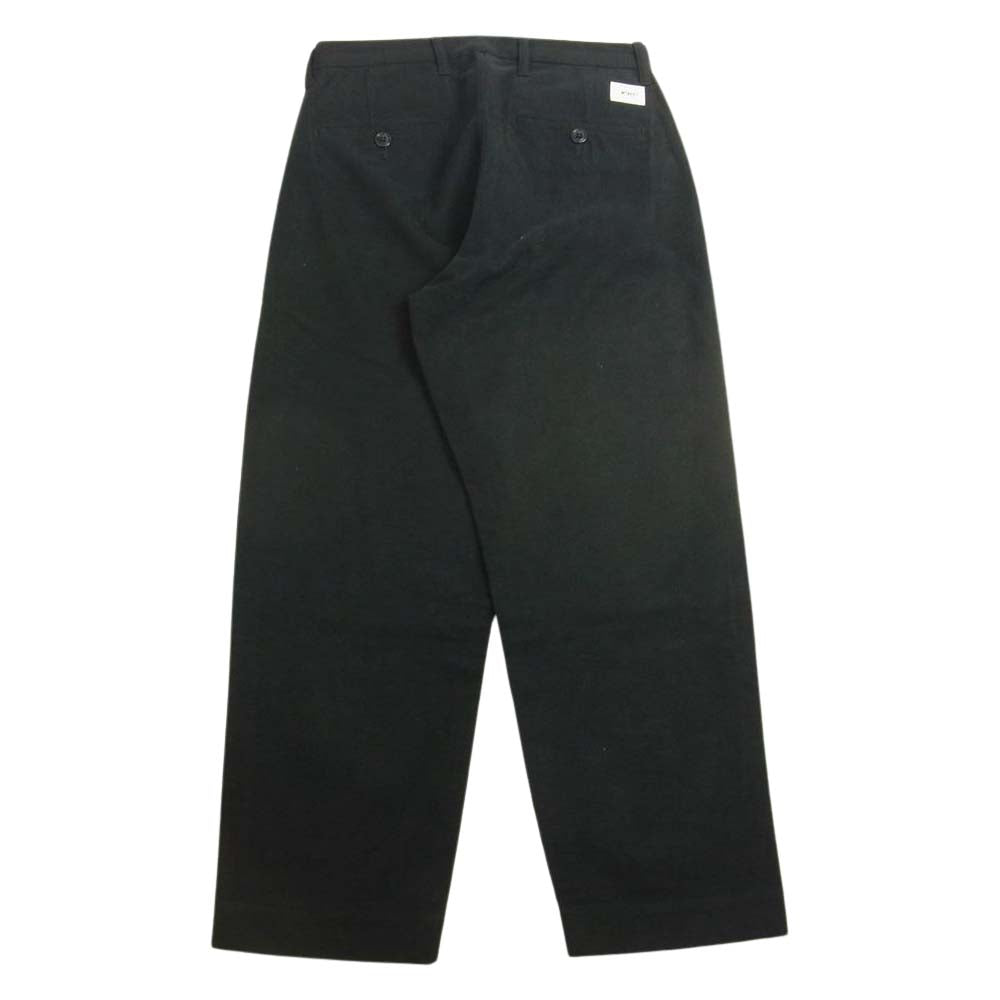 WTAPS ダブルタップス 20AW 202WVDT-PTM03 TUCK TROUSERS COTTON FLANNEL タック トラウザーズ コットン フランネル パンツ ネイビー系 S【中古】
