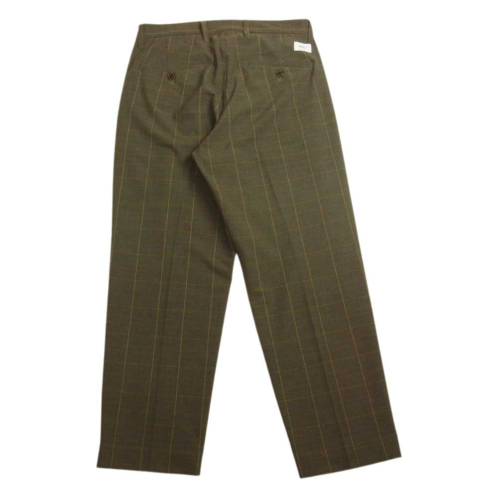 WTAPS ダブルタップス 20SS 201BRDT-PTM07 TUCK TROUSERS BROWN タック トラウザーズ チェック パンツ ブラウン系 S【美品】【中古】