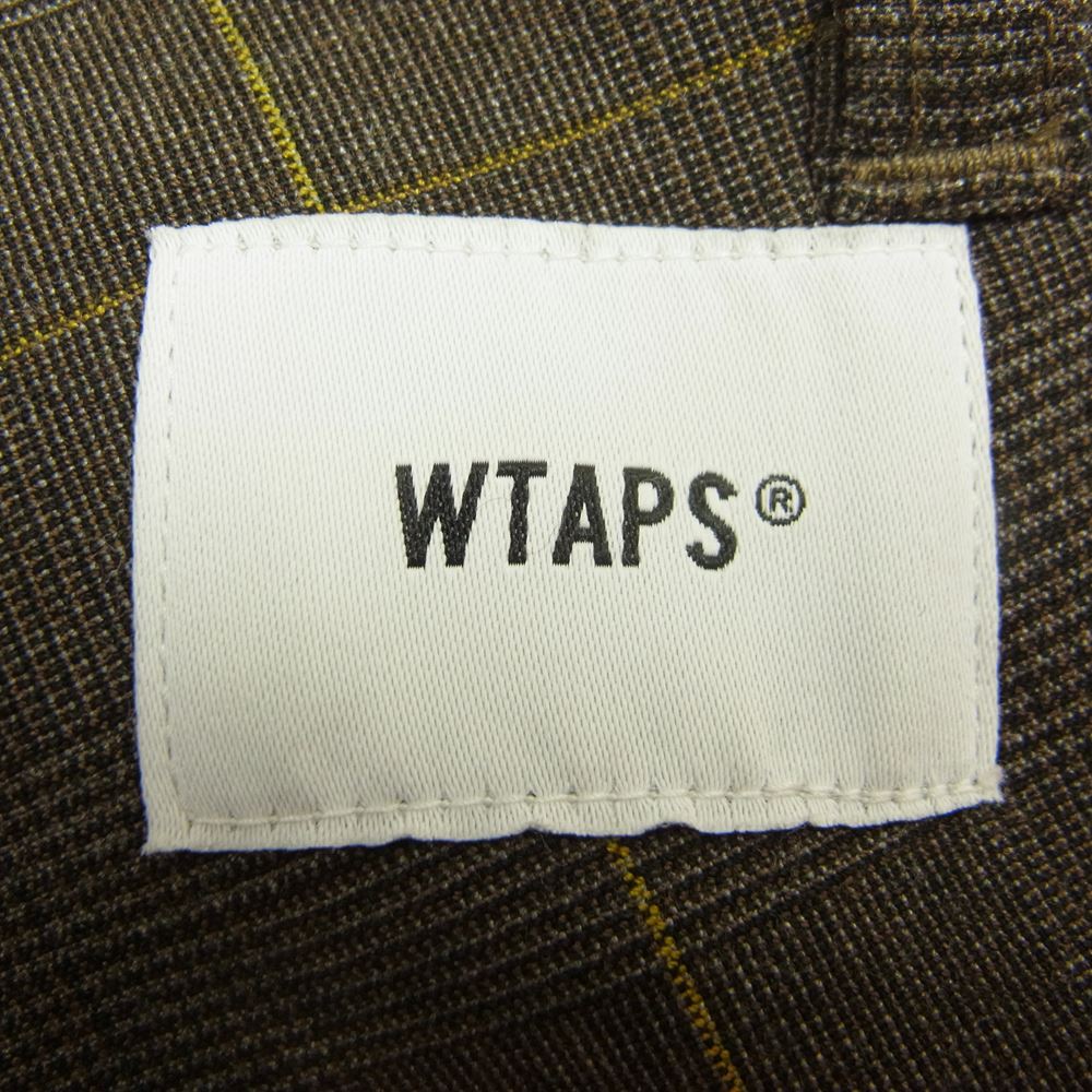 WTAPS ダブルタップス 20SS 201BRDT-PTM07 TUCK TROUSERS BROWN タック トラウザーズ チェック パンツ ブラウン系 S【美品】【中古】