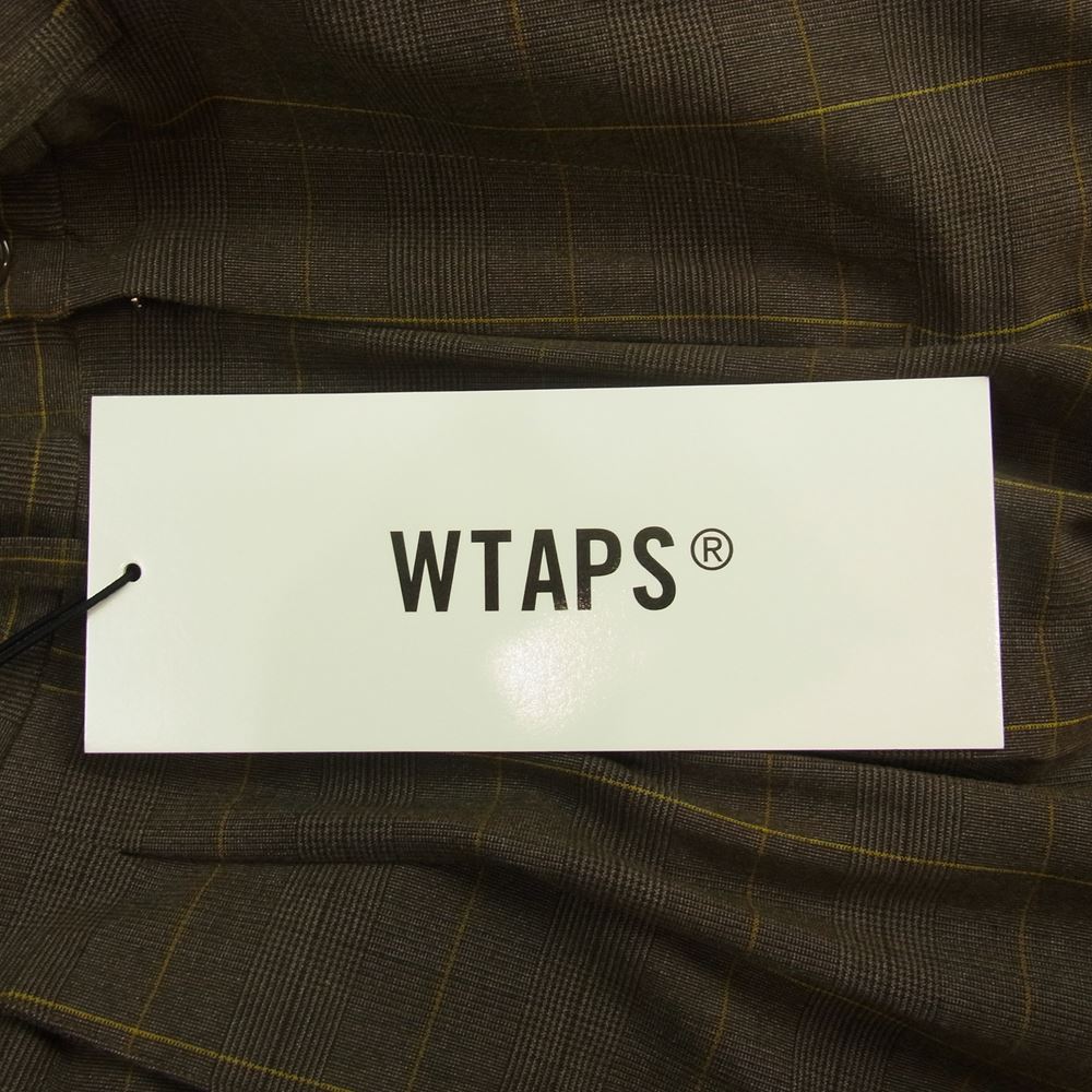 WTAPS ダブルタップス 20SS 201BRDT-PTM07 TUCK TROUSERS BROWN タック トラウザーズ チェック パンツ ブラウン系 S【美品】【中古】